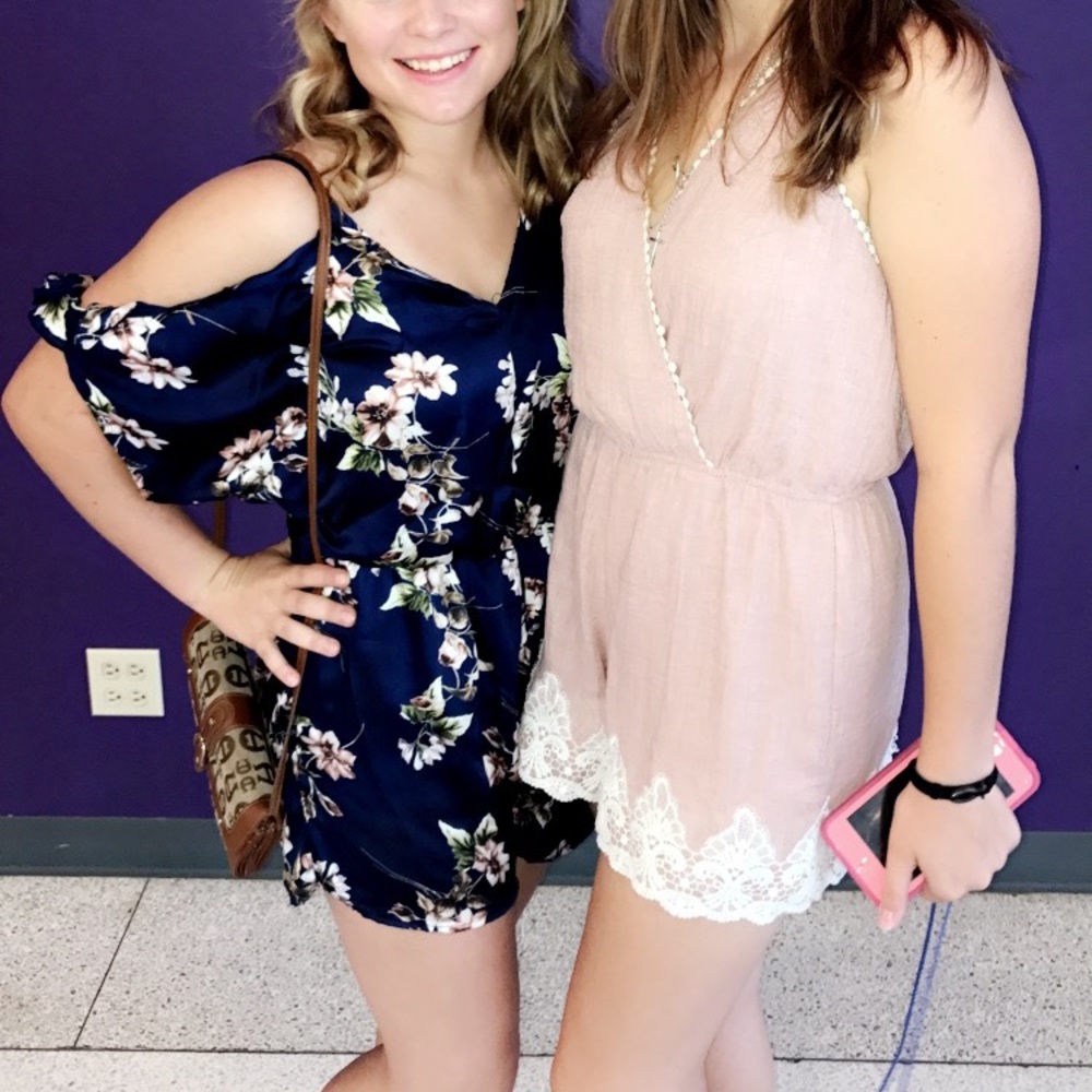 Blue Floral Romper